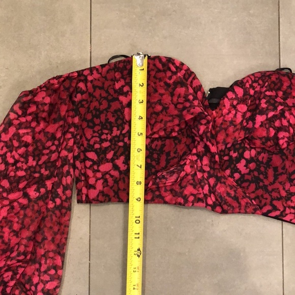 NWT NBD Cara Top in Pink and Black Leopard Print size Large - Picture 8 of 10